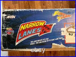 Artin Narrow Lanes Squeezer Teezer Slot Car Racing Track Box Set #84340 Tested