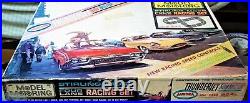 Aurora Model Motoring Good Ho #1308 Tjet 4 Lane Slot Car Race Track Set 4 Cars