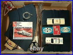 Authentic Model Turnpike AMT slot car track TR-190 with 2 CARS & DRIVER HEADS