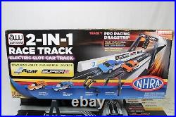 Auto World 2-In-1 Race Track Stock Car Showdown Dragster Electric Slot Car NHRA