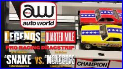 Auto World Hot Wheels Slot Car Racing Set Snake vs Mongoose 13ft Race Track