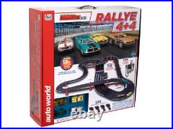 Auto World Rallye 4x4 Four Lane 12' Slot Car Set Wireless Controllers Auto World Rallye 4x4 Four Lane 12' Slot Car Set Wireless Controllers