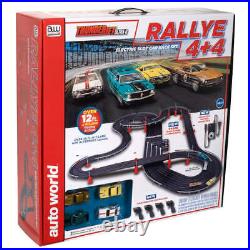 Auto World SRS348 HO Scale Rallye 4+4 Over 12' of 4 Lane Racing Action Slot Car