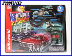 Auto World Showroom Shootout 14' HO Scale Slot Car Race Track Set #RSS337RNEW