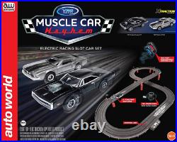 Auto World/VRC Hobbies Muscle Car Mayhem HO Scale Slot Race Set Black