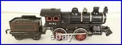 BING #7138103 PREWAR PASSENGER SET WithCLOCKWORK CAST IRON LOCO & CARS-EX. IN OB