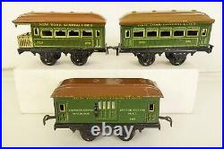 BING #7138103 PREWAR PASSENGER SET WithCLOCKWORK CAST IRON LOCO & CARS-EX. IN OB