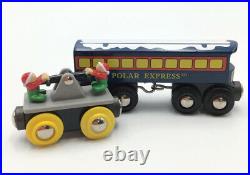 BRIO Polar Express Passenger Caboose Car & Elf Handcar Wooden Train Track Set