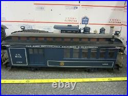 Bachmann G Scale Royal Blue Line Electric Train Set Locomotive Tinder Car Track