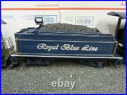 Bachmann G Scale Royal Blue Line Electric Train Set Locomotive Tinder Car Track