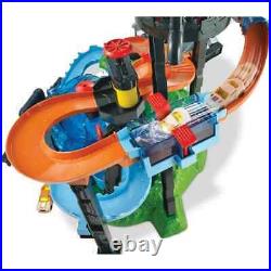 Big Hot Wheels Track Set Water Tower Color Changer Car with Huge Gator 2 ft Tall