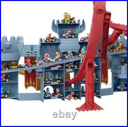 Bundle of Hot Wheels Toy Car Track Set, Mario Kart Bowser's Castle 34 inches