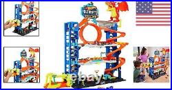 City Car Track Set Ultimate Garage with 2 Cars, 50 Spots & Dragon Ready