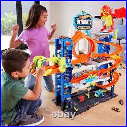 City Car Track Set Ultimate Garage with 2 Cars, 50 Spots & Dragon Ready