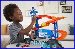 City Toy Car Track Set, Attacking Shark Escape Playset with 164 Scale Vehicl