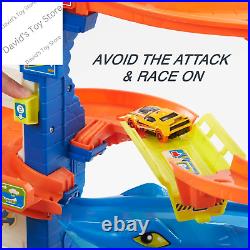 City Toy Car Track Set, Attacking Shark Escape Playset with 164 Scale Vehicle