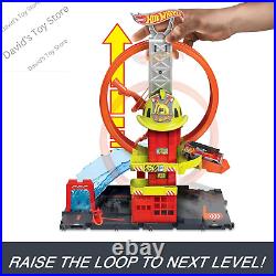 City Toy Car Track Set, Super Loop Fire Station & 164 Scale Firetruck, Connects