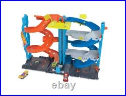 City Toy Car Track Set, Transforming Race Tower, Single to Dual-Mode Racing