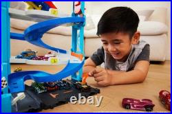 City Toy Car Track Set, Transforming Race Tower, Single to Dual-Mode Racing