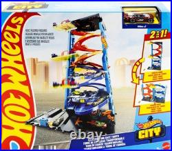 City Toy Car Track Set, Transforming Race Tower, Single to Dual-Mode Racing