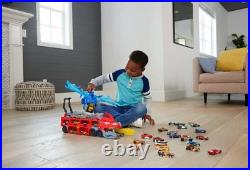 City Toy Car Track Set, Ultimate Dual Dragon Transporter & 2 Die-Cast Cars, L