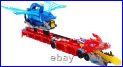 City Toy Car Track Set, Ultimate Dual Dragon Transporter & 2 Die-Cast Cars, Larg