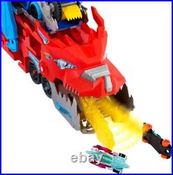 City Toy Car Track Set, Ultimate Dual Dragon Transporter & 2 Die-Cast Cars, Larg