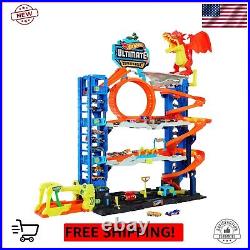 City Toy Car Track Set Ultimate Garage with 2 Die-Cast Toy Cars & Car-Eating