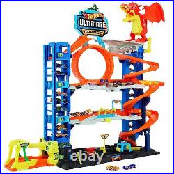 City Toy Car Track Set Ultimate Garage with 2 Die-Cast Toy Cars & Car-Eating