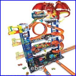 City Toy Car Track Set Ultimate Garage with 2 Die-Cast Toy Cars & Car-Eating