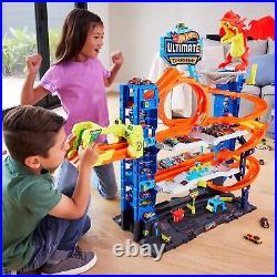 City Toy Car Track Set Ultimate Garage with 2 Die-Cast Toy Cars & Car-Eating