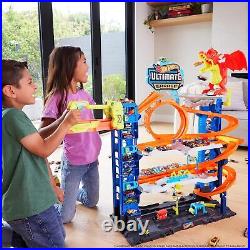 City Toy Car Track Set Ultimate Garage with 2 Die-Cast Toy Cars & Car-Eating Dra