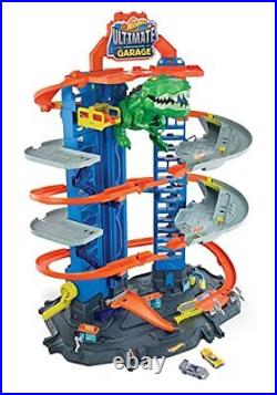 City Toy Car Track Set, Ultimate Garage with T-Rex Dinosaur, Store 100+ 164