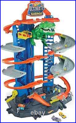 City Toy Car Track Set, Ultimate Garage with T-Rex Dinosaur, Store 100+ 164