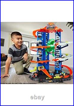 City Toy Car Track Set, Ultimate Garage with T-Rex Dinosaur, Store 100+ 164