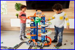 City Toy Car Track Set, Ultimate Garage with T-Rex Dinosaur, Store 100+ 164