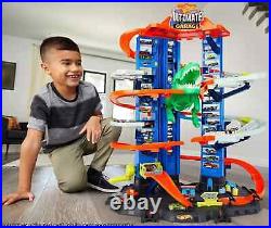 City Toy Car Track Set, Ultimate Garage with T-Rex Dinosaur, Store 100+ 164