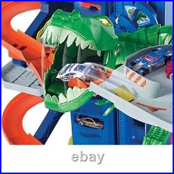 City Toy Car Track Set, Ultimate Garage with T-Rex Dinosaur, Store 100+ 164