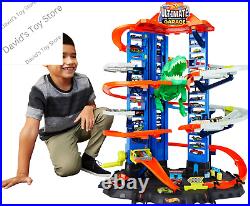 City Toy Car Track Set, Ultimate Garage with T-Rex Dinosaur, Store 100+ 164 Sca