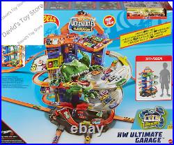 City Toy Car Track Set, Ultimate Garage with T-Rex Dinosaur, Store 100+ 164 Sca