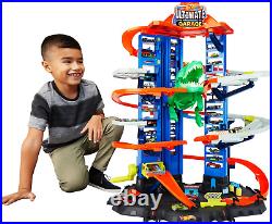 City Toy Car Track Set, Ultimate Garage with T-Rex Dinosaur, Store 100+ 164 Sca