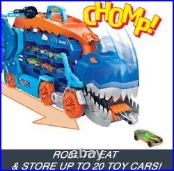 City Toy Car Track Set Ultimate T Rex Transporter Hauler Transforms into
