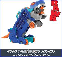 City Toy Car Track Set, Ultimate T-Rex Transporter, Hauler Transforms into Stomp