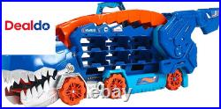 City Toy Car Track Set, Ultimate T-Rex Transporter, Hauler Transforms into Stomp