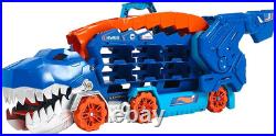 City Toy Car Track Set, Ultimate T-Rex Transporter, Hauler Transforms into Stomp