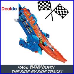 City Toy Car Track Set, Ultimate T-Rex Transporter, Hauler Transforms into Stomp