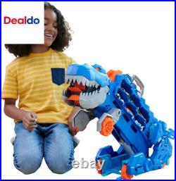 City Toy Car Track Set, Ultimate T-Rex Transporter, Hauler Transforms into Stomp