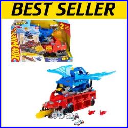 City Toy Car Track Set with Dual Dragon Transporter