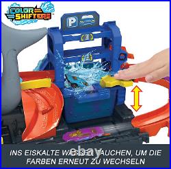 City Track Set, Ultra Shark Car Wash with 164 Scale Color Reveal Toy Vehicle, R