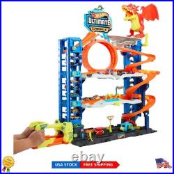 City Ultimate Garage Track Set with 2 Die-Cast Toy Cars & Car-Eating Dragon